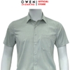 Áo sơ mi nam tay ngắn Owen AB261053NT màu xanh lá dáng suông body fit tà bằng có túi chất liệu modal polyester