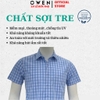 Áo sơ mi nam tay ngắn Owen AB263016NT màu xanh dáng body fit tà bằng xẻ tà chất liệu Bamboo polyester
