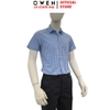 Áo sơ mi nam tay ngắn Owen AB263016NT màu xanh dáng body fit tà bằng xẻ tà chất liệu Bamboo polyester