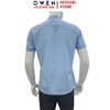 Áo sơ mi nam tay ngắn Owen AB260016NT màu xanh in họa tiết dáng suông body fit tà bằng có túi chất liệu modal polyester