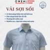 Áo sơ mi nam tay ngắn Owen AF260011NT màu xanh nhạt dáng suông rộng Plus size tà bằng có túi chất liệu modal polyester