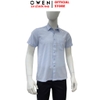 Áo sơ mi nam tay ngắn Owen AF260121NT màu xanh nhạt kẻ caro dáng Plus size có túi chất liệu nano