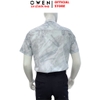 Áo sơ mi nam tay ngắn Owen AJ260149N màu xám họa tiết dáng J-form không túi chất liệu bamboo polyester