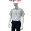 Áo sơ mi nam tay ngắn Owen AJ260151N màu be họa tiết dáng J-form không túi chất liệu modal polyester