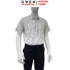 Áo sơ mi nam tay ngắn Owen AJ260151N màu be họa tiết dáng J-form không túi chất liệu modal polyester