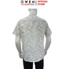 Áo sơ mi nam tay ngắn Owen AJ260151N màu be họa tiết dáng J-form không túi chất liệu modal polyester
