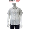 Áo sơ mi nam tay ngắn Owen AJ260151N màu be họa tiết dáng J-form không túi chất liệu modal polyester