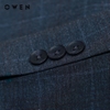 Áo Demi - Blazer Owen BL220696 màu kẻ caro ghi đậm dáng regular fit vải polyester