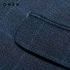 Áo Demi - Blazer Owen BL220696 màu kẻ caro ghi đậm dáng regular fit vải polyester