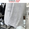 Áo Demi - Blazer Owen BLR256115 màu xám dáng suông regular fit 1 cúc tà xẻ giữa chất liệu polyester