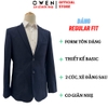 Áo Demi - Blazer Owen BLR256129 màu xanh tím than dáng suông regular fit 2 cúc tà xẻ sau lưng Chất liệu Polyester Rayon