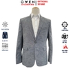 Áo Demi - Blazer Owen BLS256125 màu xám đậm dáng ôm slim fit 2 cúc tà xẻ hai bên chất liệu polyester PU