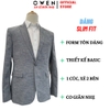Áo Demi - Blazer Owen BLS256125 màu xám đậm dáng ôm slim fit 2 cúc tà xẻ hai bên chất liệu polyester PU