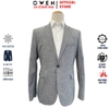 Áo Demi - Blazer Owen BLS256122 màu xám dáng ôm slim fit 1 cúc tà xẻ hai bên chất liệu polyester PU