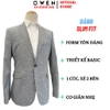 Áo Demi - Blazer Owen BLS256122 màu xám dáng ôm slim fit 1 cúc tà xẻ hai bên chất liệu polyester PU