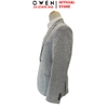 Áo Demi - Blazer Owen BLS256122 màu xám dáng ôm slim fit 1 cúc tà xẻ hai bên chất liệu polyester PU