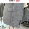 Áo Demi - Blazer Owen BLS256122 màu xám dáng ôm slim fit 1 cúc tà xẻ hai bên chất liệu polyester PU