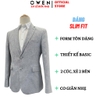 Áo Demi - Blazer Owen BLS256124 màu xám dáng ôm slim fit 2 cúc tà xẻ hai bên chất liệu polyester