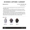Áo khoác 2 lớp Kwin KJK006W7 kiểu dáng Regular fit mũ liền màu đen 9