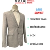 Áo Demi - Blazer Owen BLS256119 màu xám dáng ôm slim fit 2 cúc tà xẻ hai bên chất liệu polyester