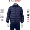 Áo Khoác Jacket Owen JK231838 màu navy đậm dáng regular fit có mũ có thể tháo rời, bo tay, bo gấu chất liệu polyester