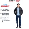 Áo Khoác Jacket Owen JK231608 màu đen trơn dáng regular fit có mũ có thể tháo rời áo lông vũ chất liệu Polyester