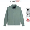 Áo Khoác Jacket Owen JK241473 màu xám dáng regular fit, cổ cao 3 phân, khóa kéo, tay và gấu bo chun chất liệu polyester