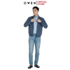 Áo Khoác Jacket Owen JK241476 màu xanh đậm dáng regular fit, cổ cao 3 phân, khóa kéo, tay và gấu bo chun chất liệu polyester