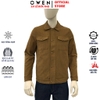 Áo khoác Jacket Owen JK256061 màu nâu dáng suông regular fit chất liệu polyester