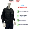 Áo khoác Jacket Owen JK256066 màu đen dáng suông regular fit chất liệu PU