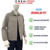 Áo khoác Jacket Owen JK256172 màu nâu dáng suông regular fit chất liệu wool polyester