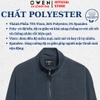 Áo Khoác Jacket Owen JK256180 màu xám dáng regular fit, cổ cao 3 phân, khóa kéo, tay và gấu bo chun chất liệu Nylon Spandex