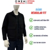 Áo khoác Jacket Owen JK256182 màu đen dáng suông regular fit chất liệu wool polyester