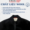 Áo khoác Jacket Owen JK256182 màu đen dáng suông regular fit chất liệu wool polyester
