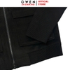 Áo khoác Jacket Owen JK256182 màu đen dáng suông regular fit chất liệu wool polyester