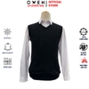 Áo len nam Owen ALG256006 màu đen áo gile cổ tim dáng suông regular fit chất liệu len acrylic cotton