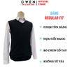 Áo len nam Owen ALG256006 màu đen áo gile cổ tim dáng suông regular fit chất liệu len acrylic cotton