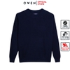 Áo len nam owen ALC241296 màu xanh tím than dáng suông regular fit cổ 3 phân chất liệu Acrylic