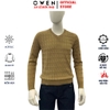 Áo len nam Owen ALC256011 màu rêu nhạt dáng ôm slim fit cổ tim chữ V chất liệu len acrylic cotton