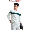 Áo len nam Owen ALC256015 màu trắng phối xanh dáng ôm slim fit cổ tròn chất liệu len acrylic cotton