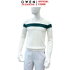 Áo len nam Owen ALC256015 màu trắng phối xanh dáng ôm slim fit cổ tròn chất liệu len acrylic cotton