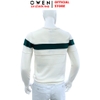 Áo len nam Owen ALC256015 màu trắng phối xanh dáng ôm slim fit cổ tròn chất liệu len acrylic cotton