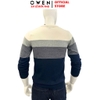 Áo len nam Owen ALC256017 màu xanh phối xám dáng ôm slim fit cổ tròn chất liệu len acrylic cotton