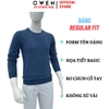 Áo Len Nam Owen ALC256020 màu xanh tím than dáng suông regular fit cổ tròn chất liệu Acrylic