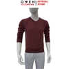 Áo Len Nam Owen ALC256009 màu đỏ dáng ôm slim fit cổ tim chữ V chất liệu Acrylic
