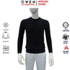 Áo Len Nam Owen ALC256013 màu đen dáng ôm slim fit cổ tim chữ V chất liệu Acrylic