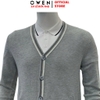 Áo Len Nam Owen ALD256005 màu xám nhạt áo khoác len dáng suông regular fit cổ tim chữ V chất liệu Acrylic