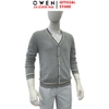 Áo Len Nam Owen ALD256005 màu xám nhạt áo khoác len dáng suông regular fit cổ tim chữ V chất liệu Acrylic