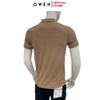Áo Thun polo Nam Tay Ngắn Có Cổ Owen APV257013 màu be đậm dáng suông body fit tà xẻ hai bên chất liệu nylon spandex