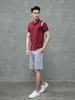 Áo Thun Nam Tay Ngắn Có Cổ Aristino APS008S1 Màu Booc Đô 35 Kiểu Dáng Slim Fit Chất Liệu Cotton